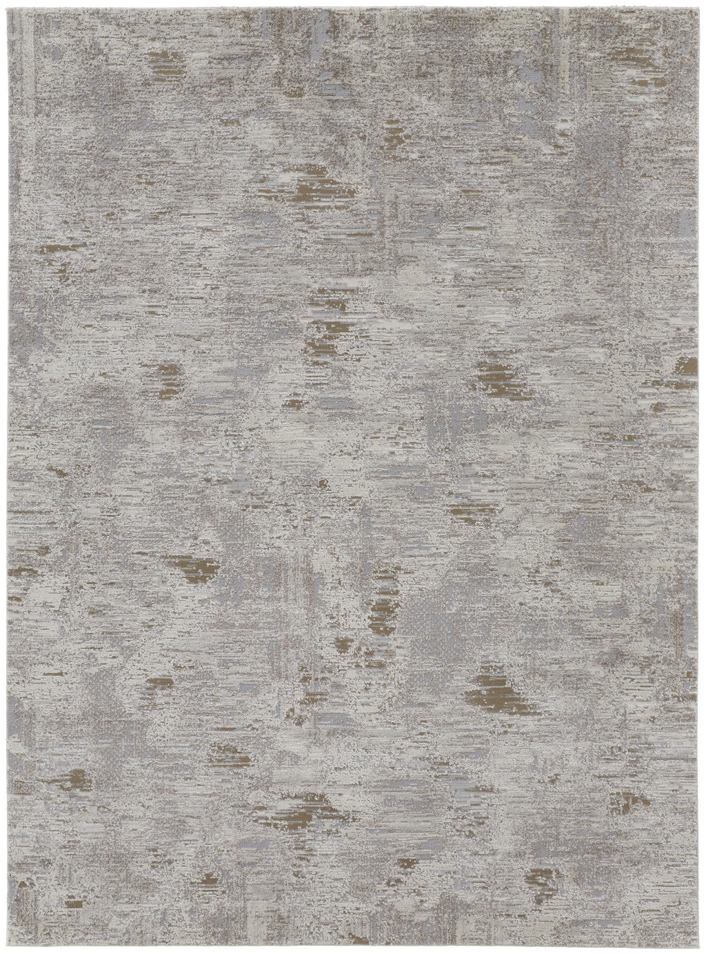 2' x 3' Brown and Ivory Abstract Power Loom Distressed Area Rug