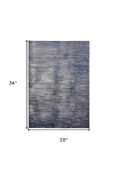 2' x 3' Gray and Ivory Striped Power Loom Distressed Area Rug