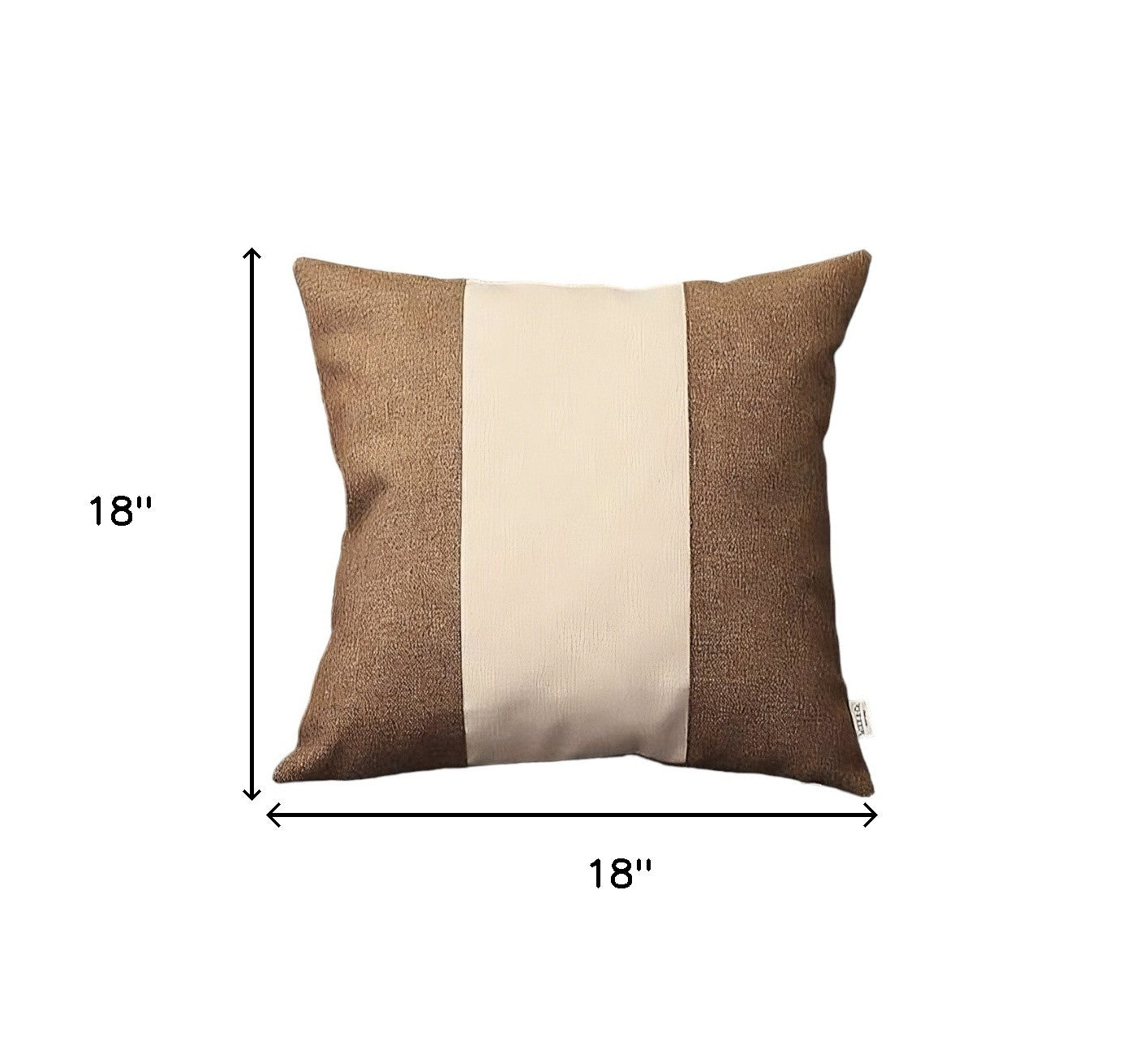 Set Of Four 18" X 18" Brown And Grey Polyester Geometric Zippered Pillow