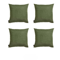 Set Of Four 20" X 20" Fern Green Polyester Zippered Pillow Cover