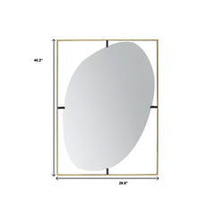 40" Black and Gold Framed Accent Mirror