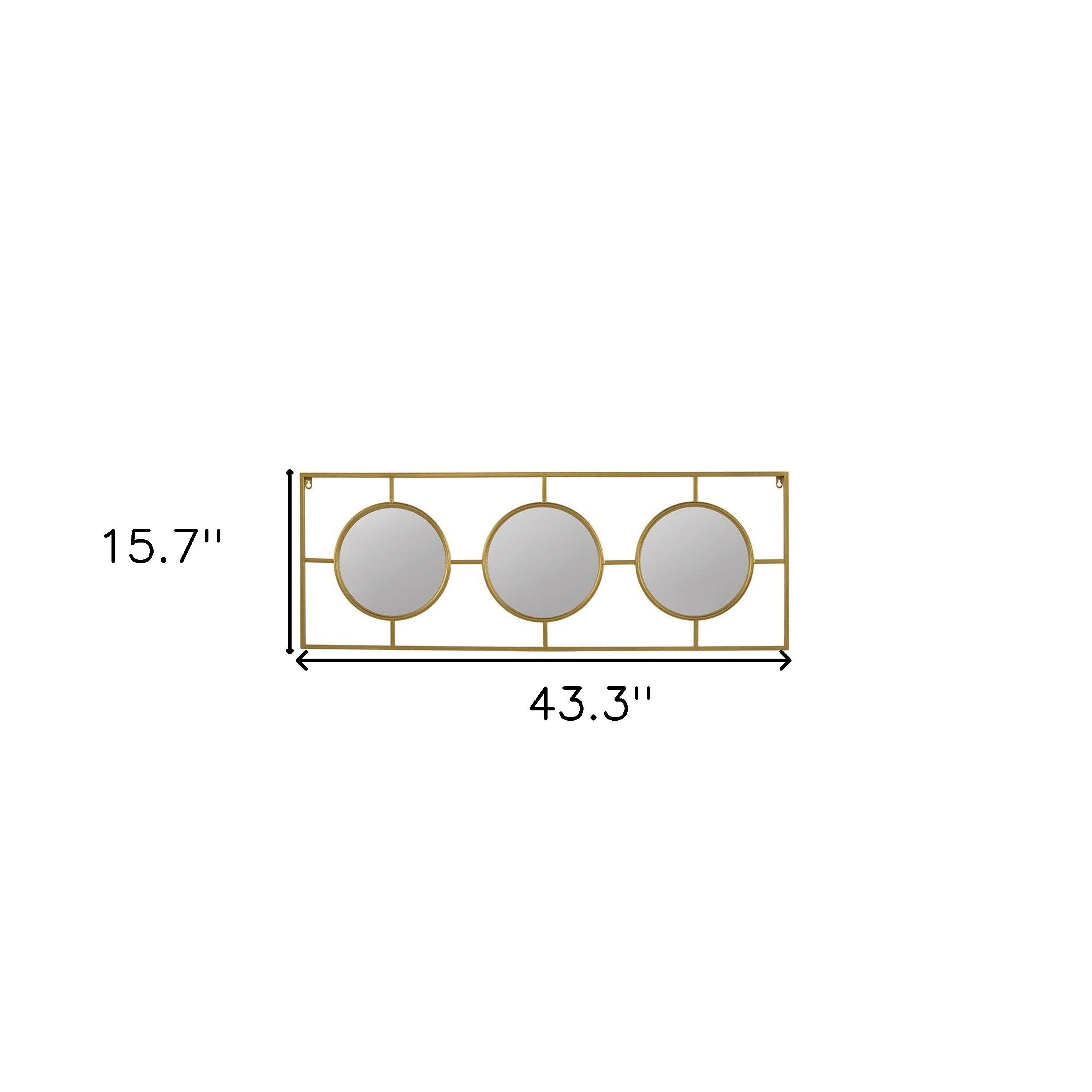 16" Gold Framed Accent Mirror