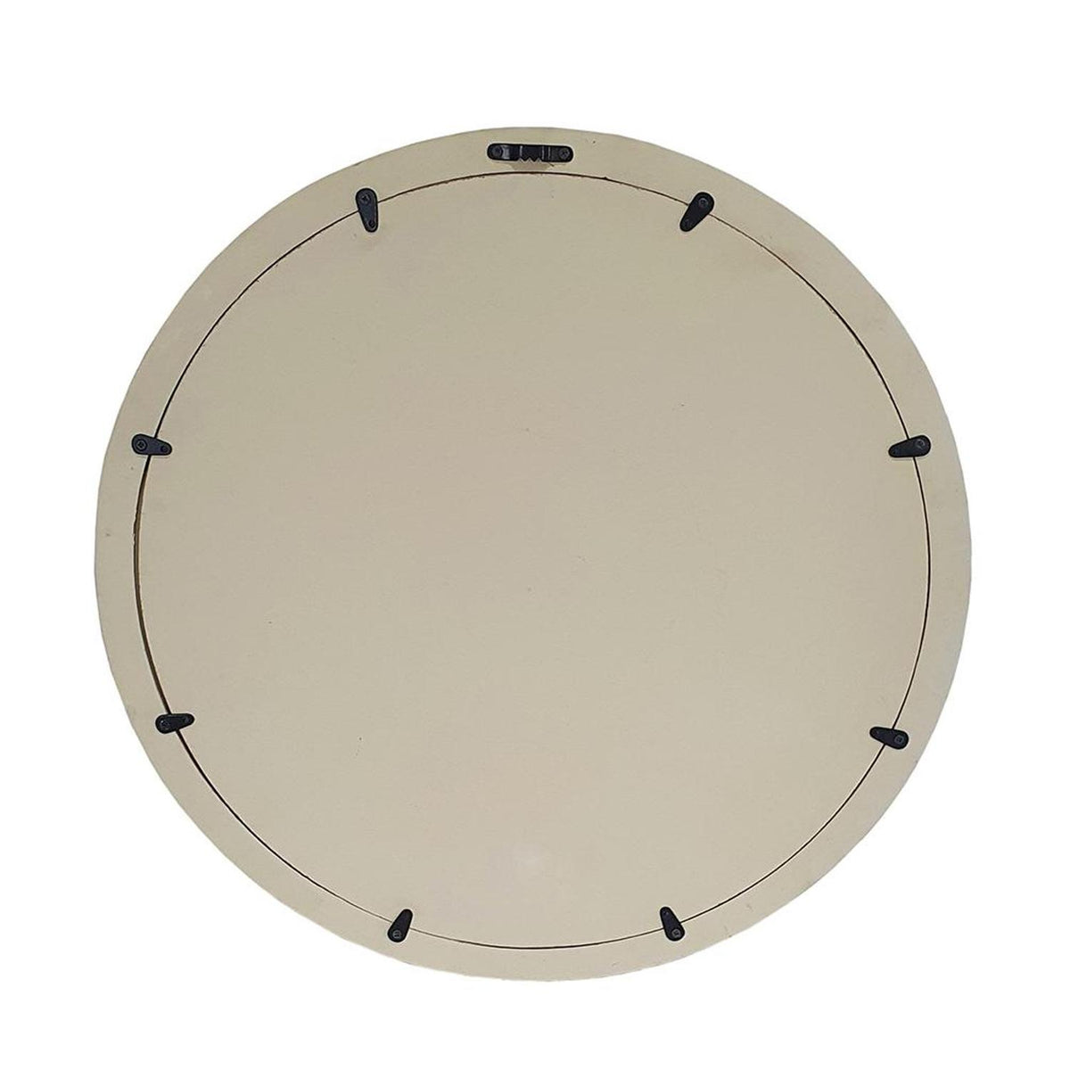 20" Cream Round Framed Accent Mirror