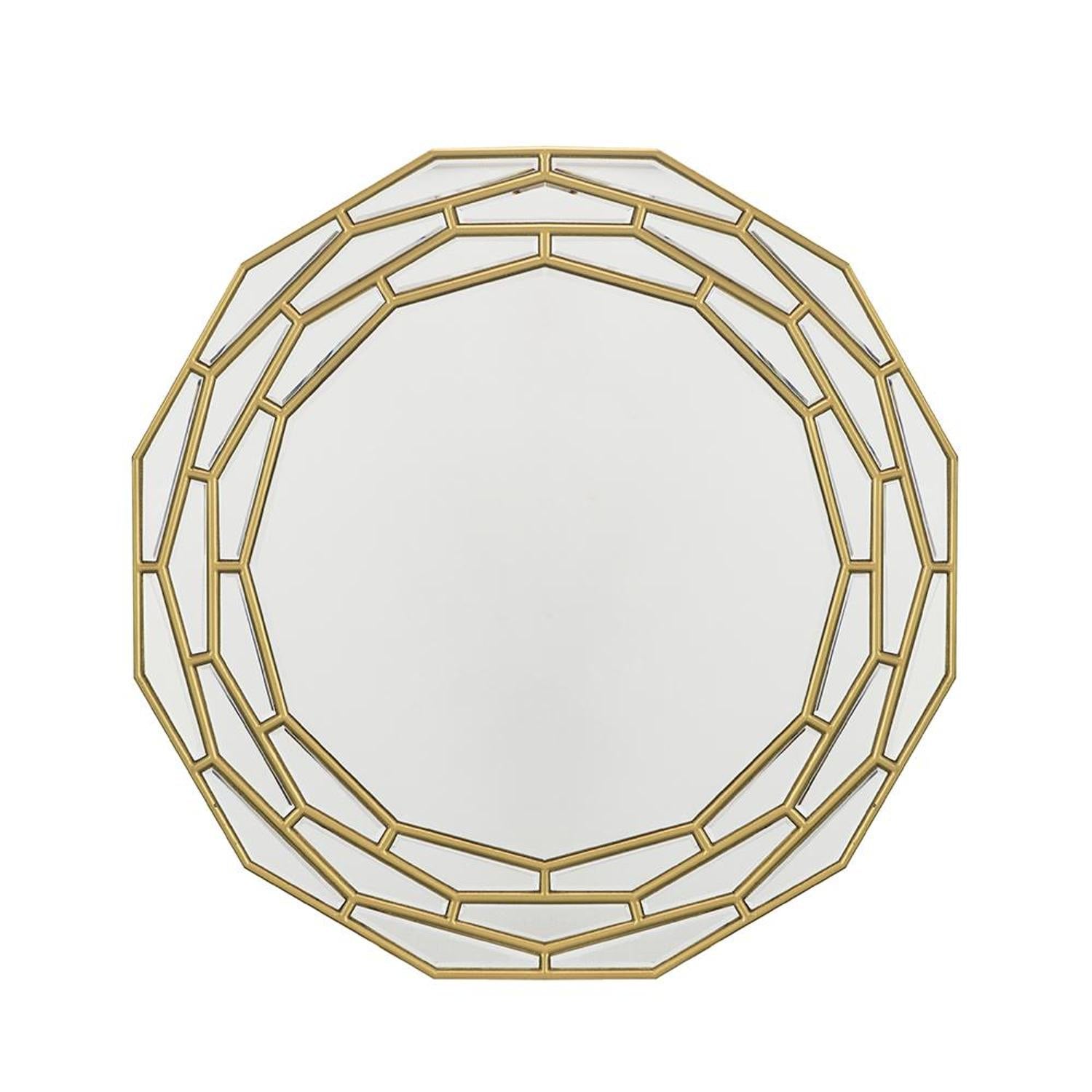 35" Gold Abstract Framed Accent Mirror