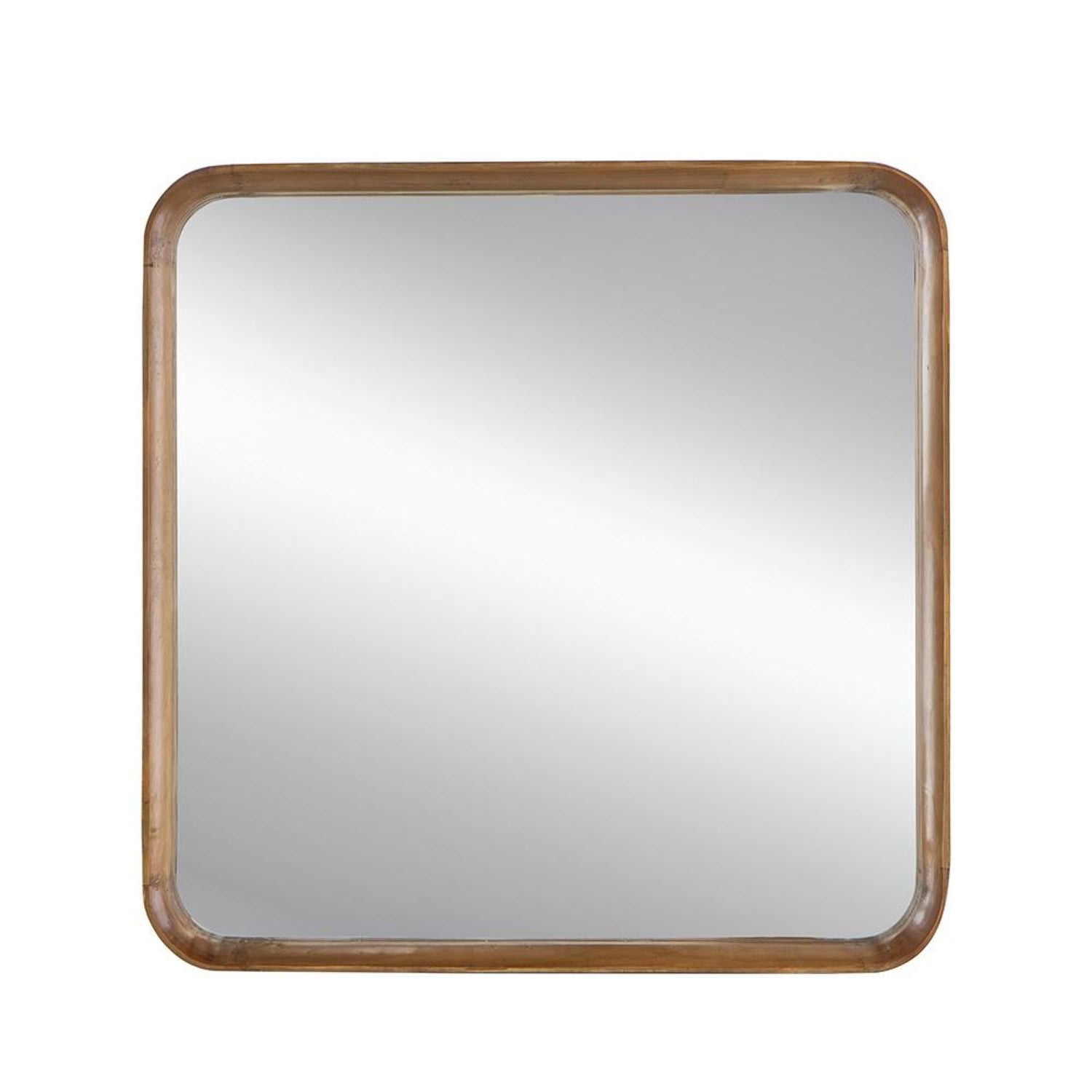 32" Brown Square Framed Accent Mirror