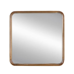32" Brown Square Framed Accent Mirror