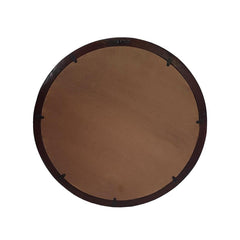 20" Dark Brown Round Framed Accent Mirror