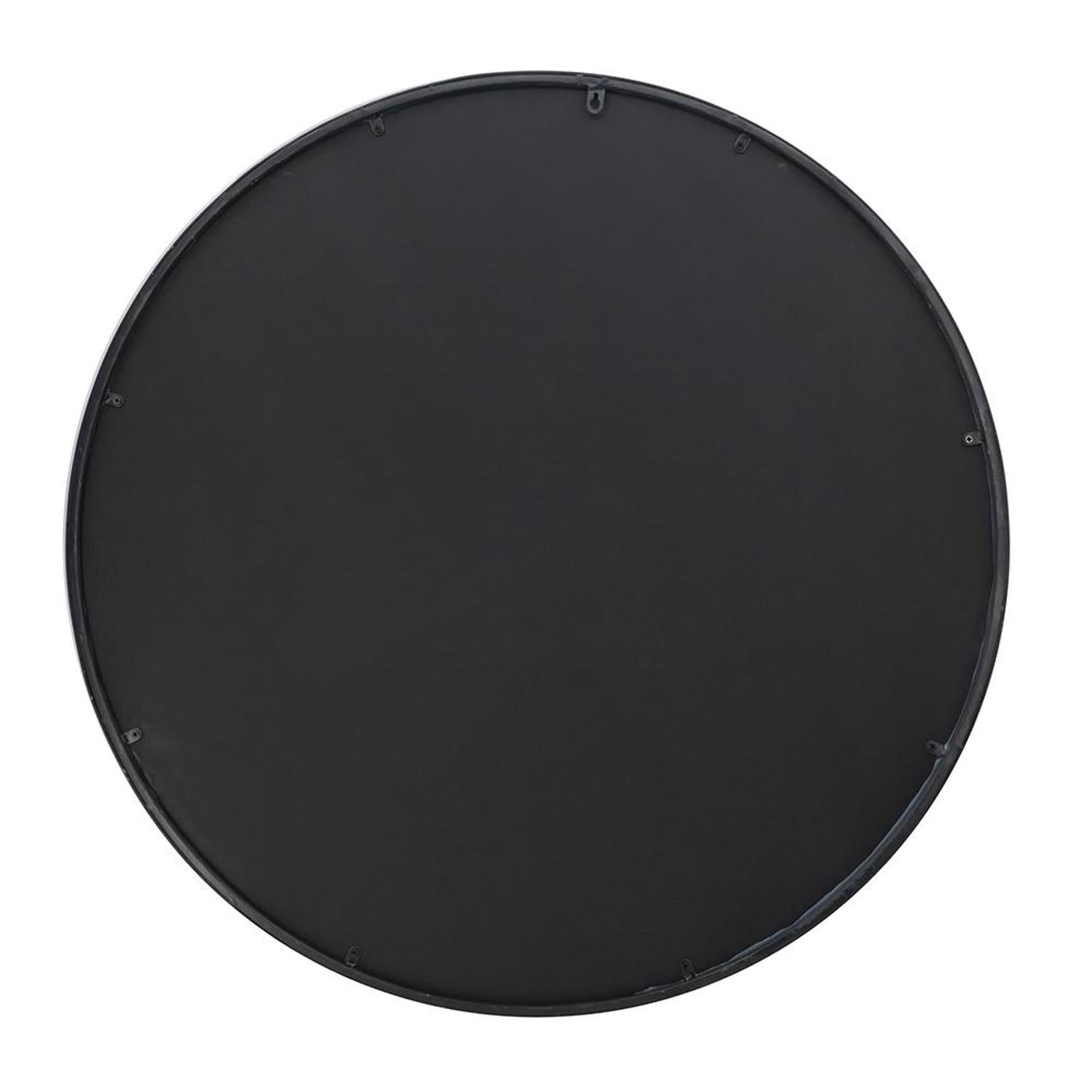 36" Black Round Framed Accent Mirror