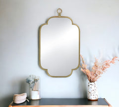 36" Champagne Abstract Framed Accent Mirror