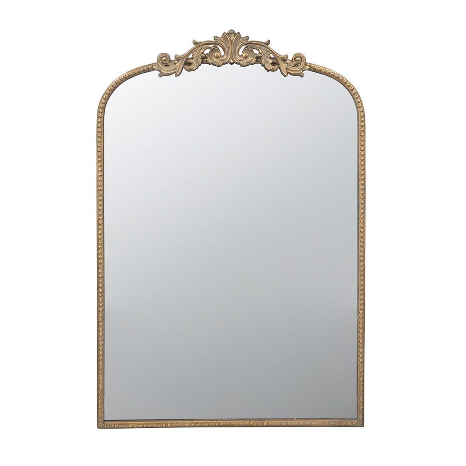 36" Gold Crowned Top Framed Accent Mirror