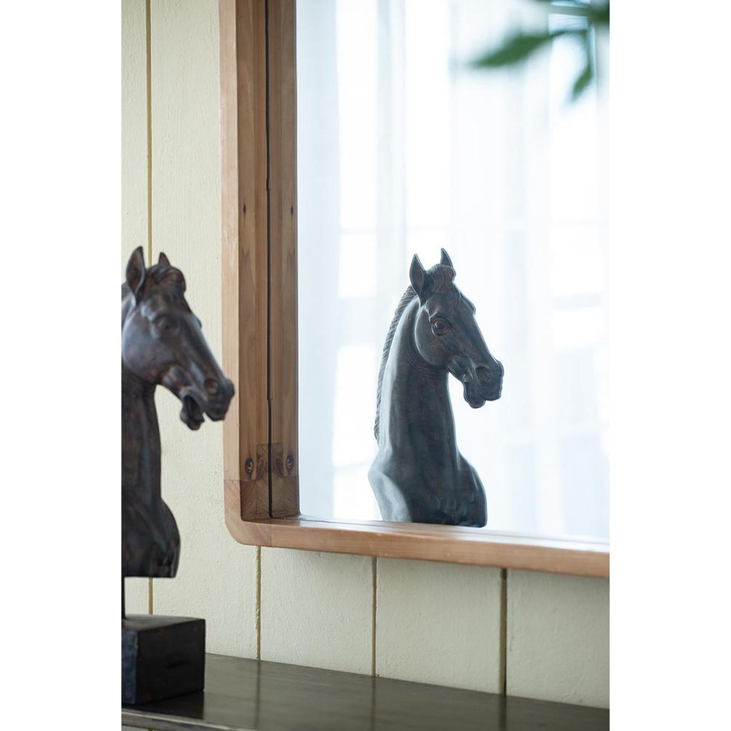 35" Brown Framed Accent Mirror