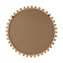 34" Brown Round Accent Mirror