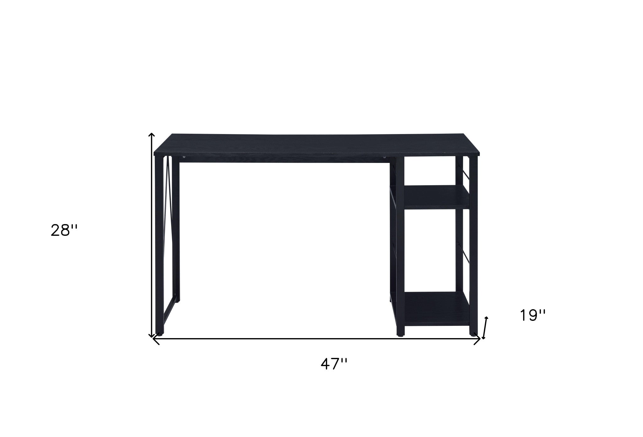 47" Black Writing Desk