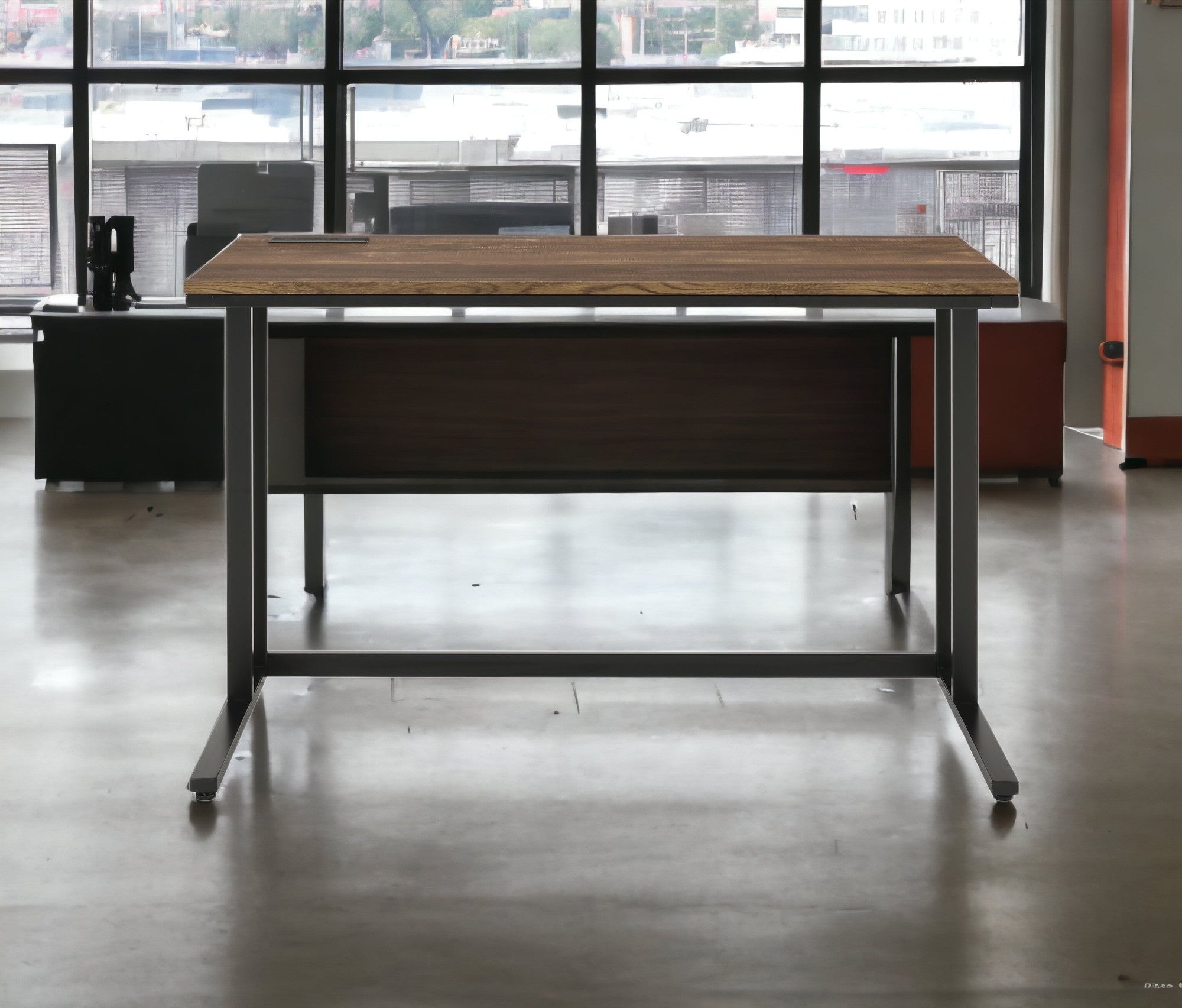 47" Brown and Black Writing Desk