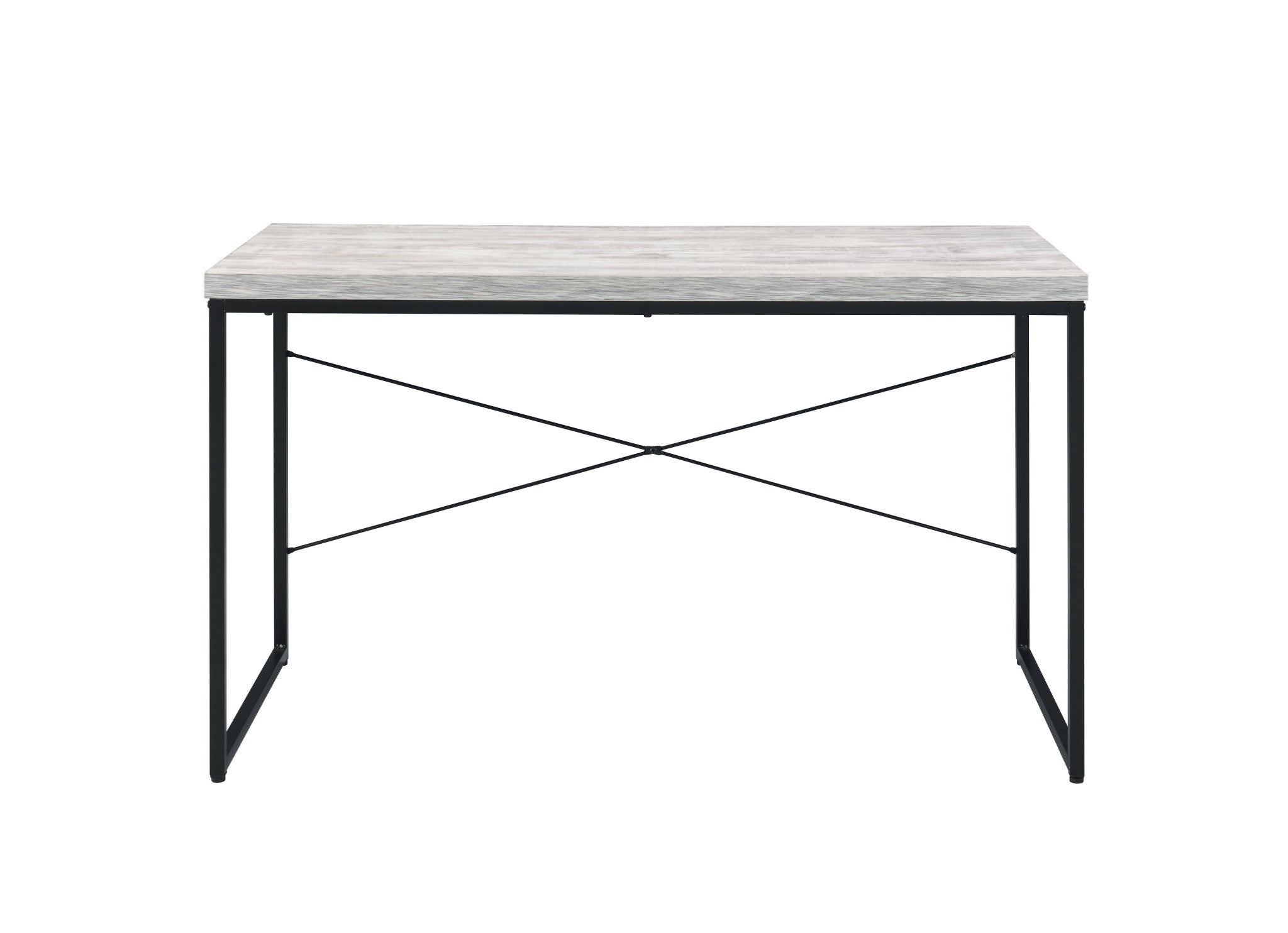 47" Antiqued White and Black Writing Desk