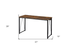 47" Brown and Black Writing Desk