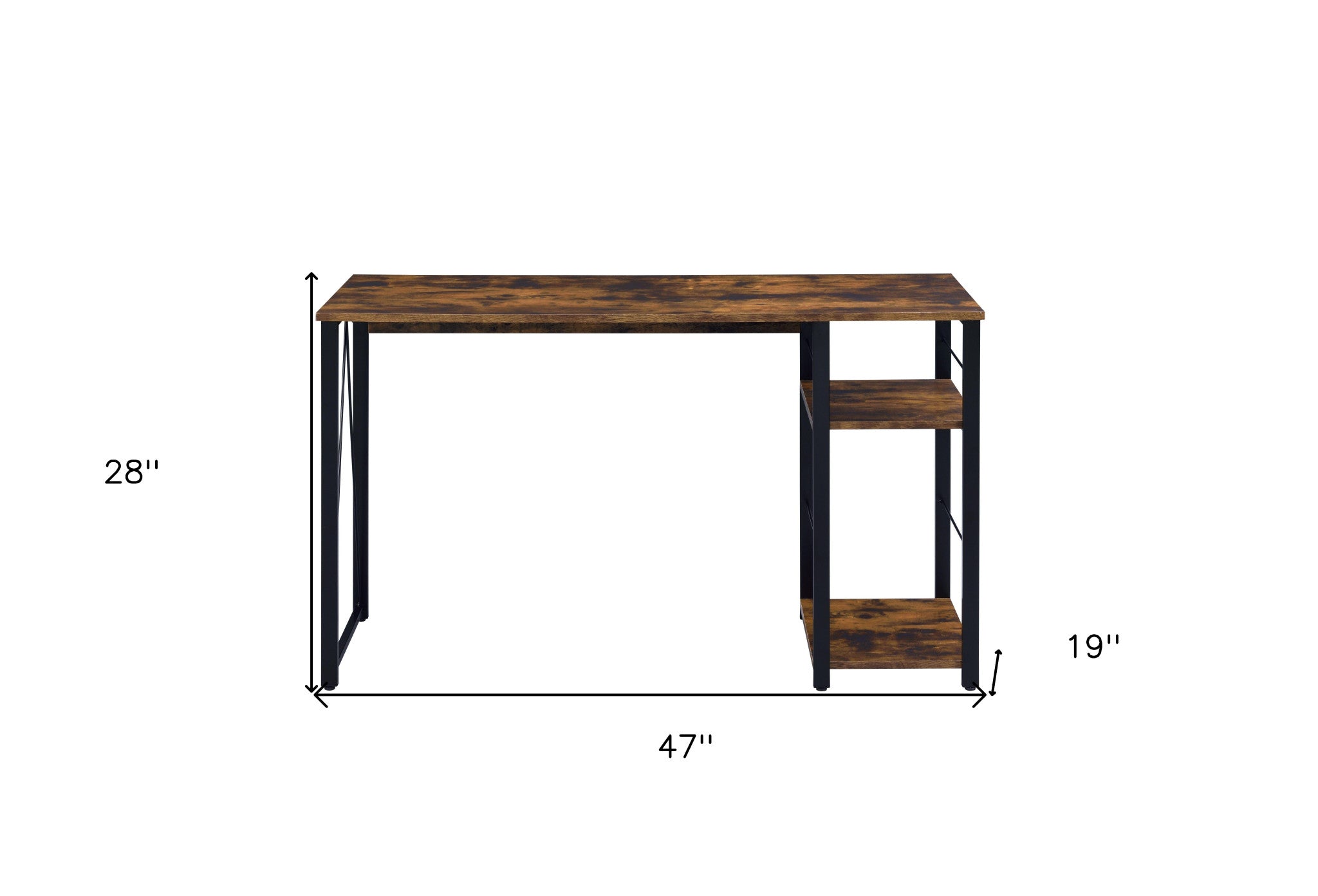 47" Brown and Black Writing Desk