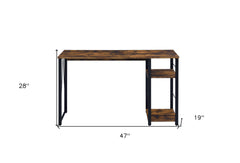 47" Brown and Black Writing Desk