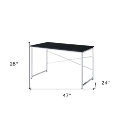 47" Black and Silver Writing Desk