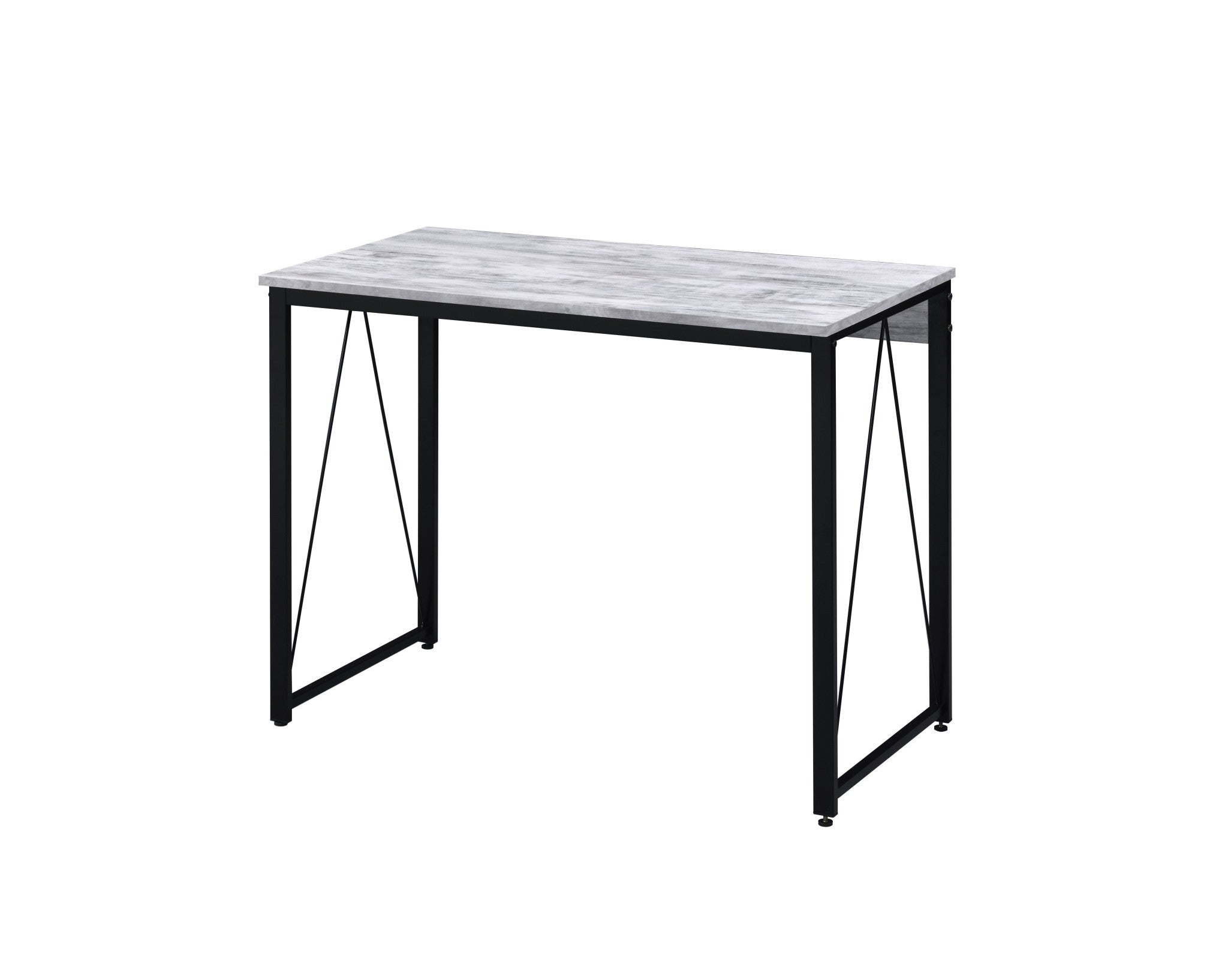 35" Antiqued White and Black Writing Desk