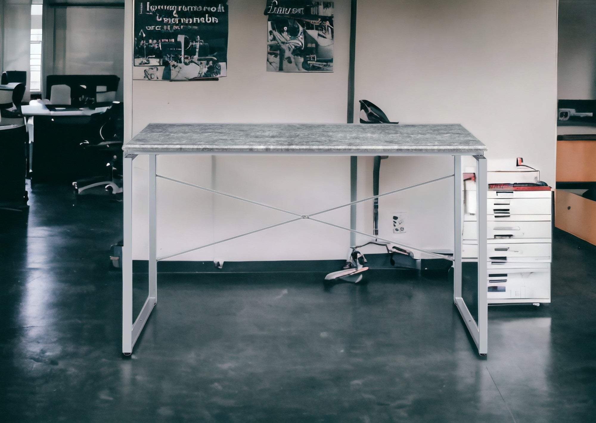 47" Gray and Black Writing Desk