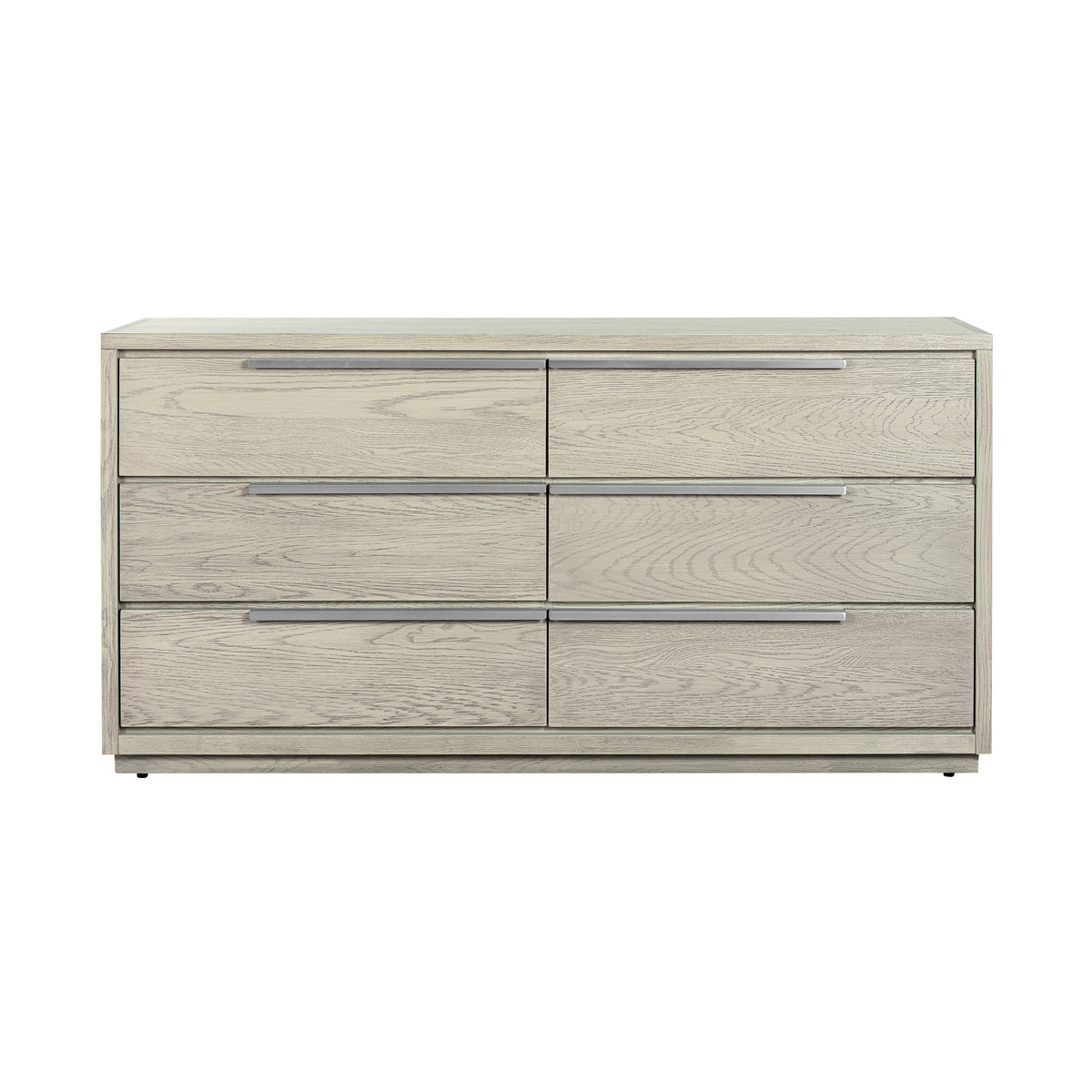 63" Gray Solid Wood Six Drawer Double Dresser