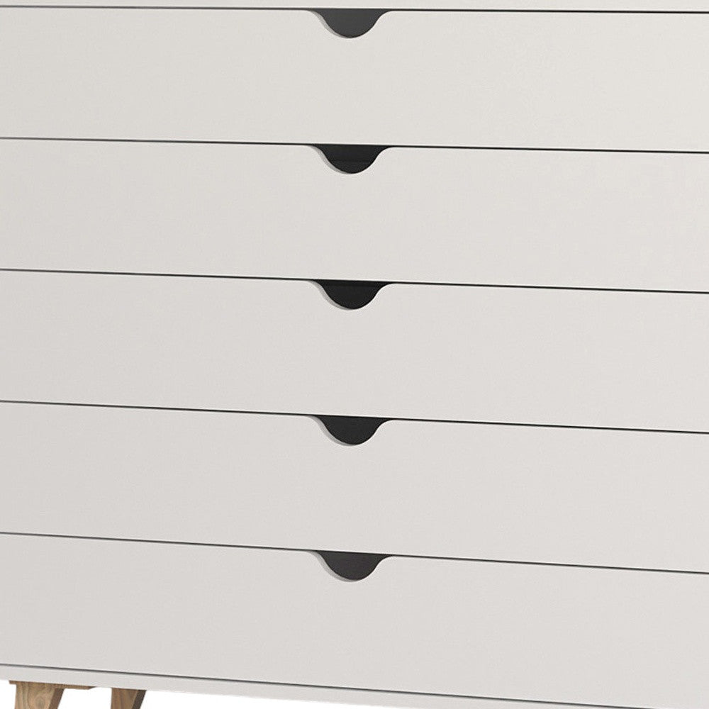 36" White Five Drawer Dresser