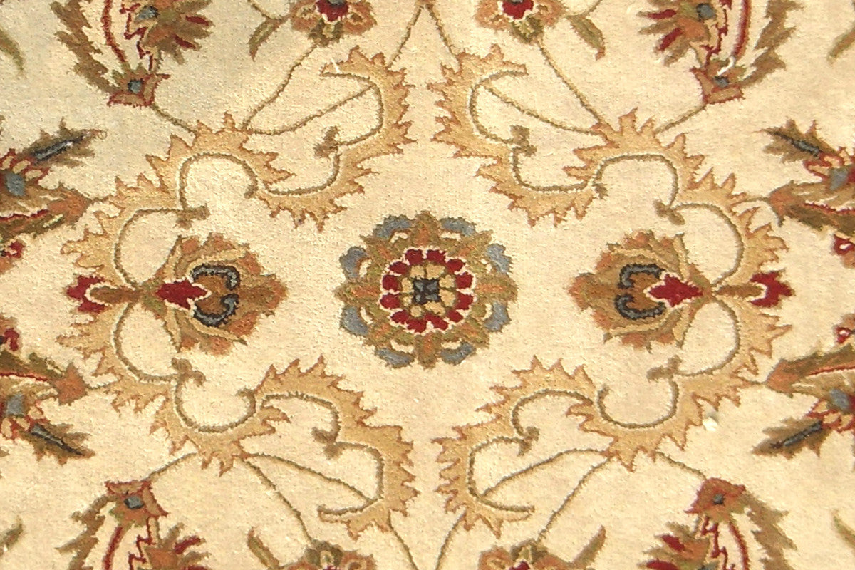 8' x 11' Ivory and Red Oriental Hand Tufted Non Skid Area Rug