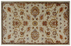 5' x 8' Cream Oriental Hand Tufted Non Skid Area Rug