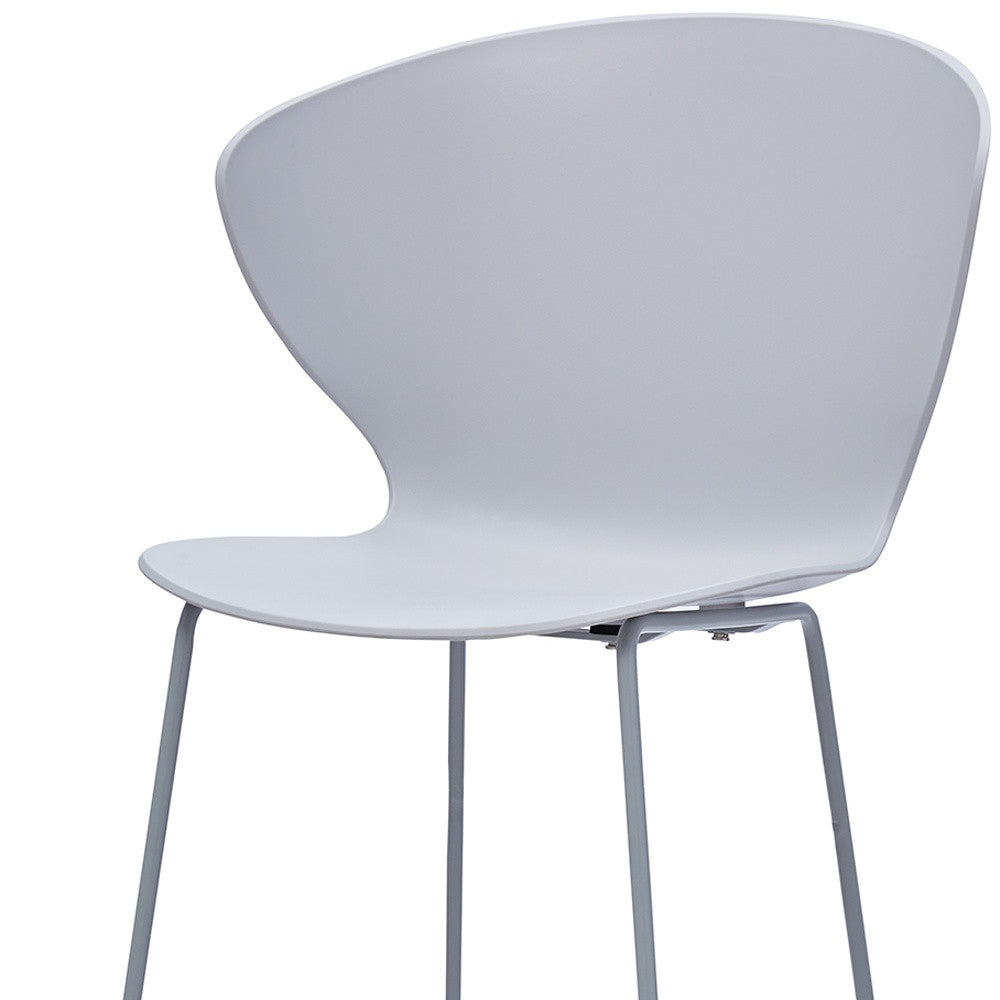 Set of Two 30" Gray Heavy Duty Plastic And Metal Low Back Bar Height Bar Chairs