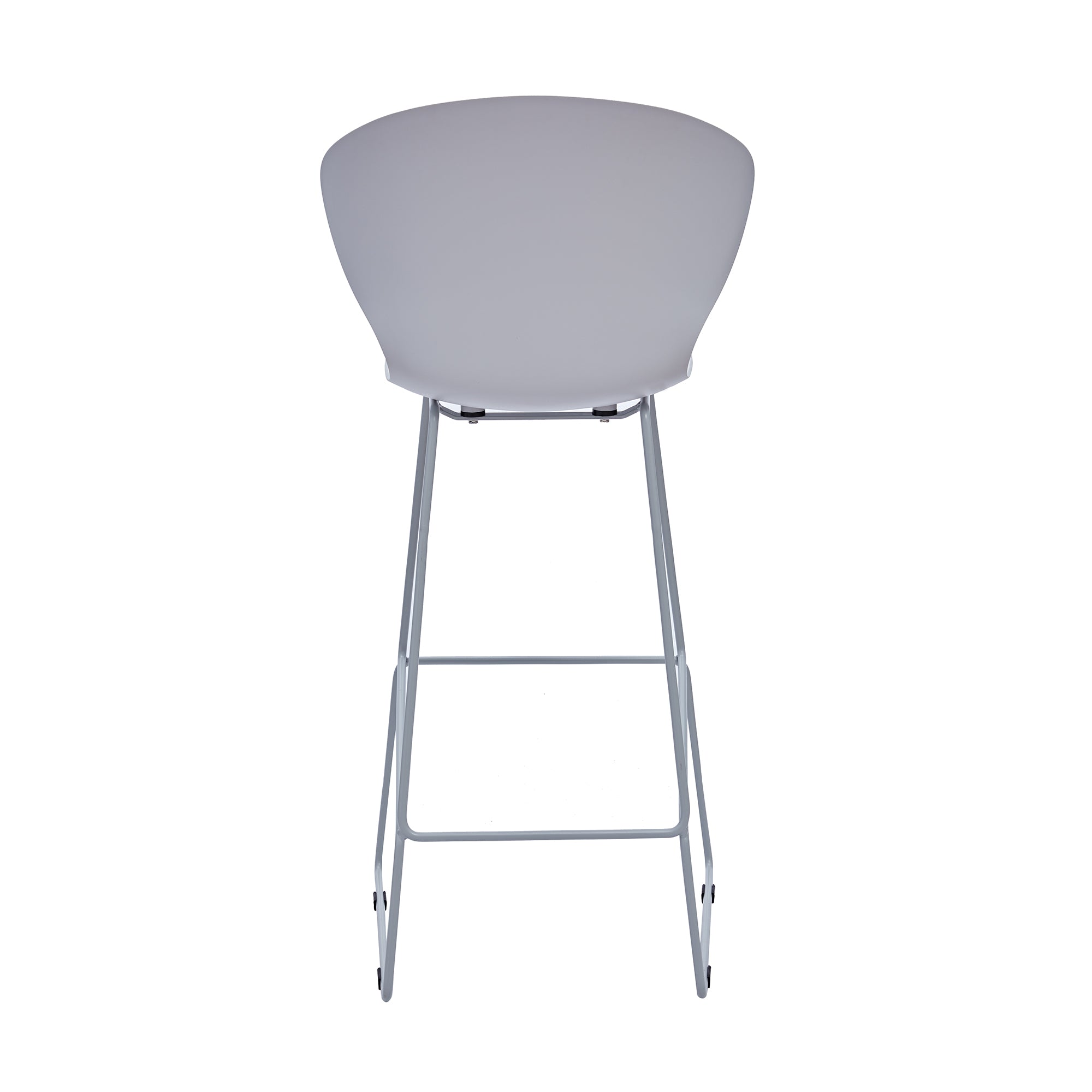 Set of Two 30" Gray Heavy Duty Plastic And Metal Low Back Bar Height Bar Chairs
