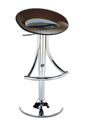 Dark Gray And Silver Acrylic And Metal Low Back Adjustable Height Bar Chair