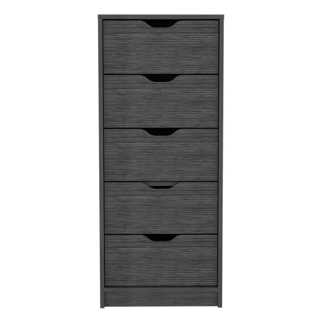 18" Dark Gray Five Drawer Standard Chest