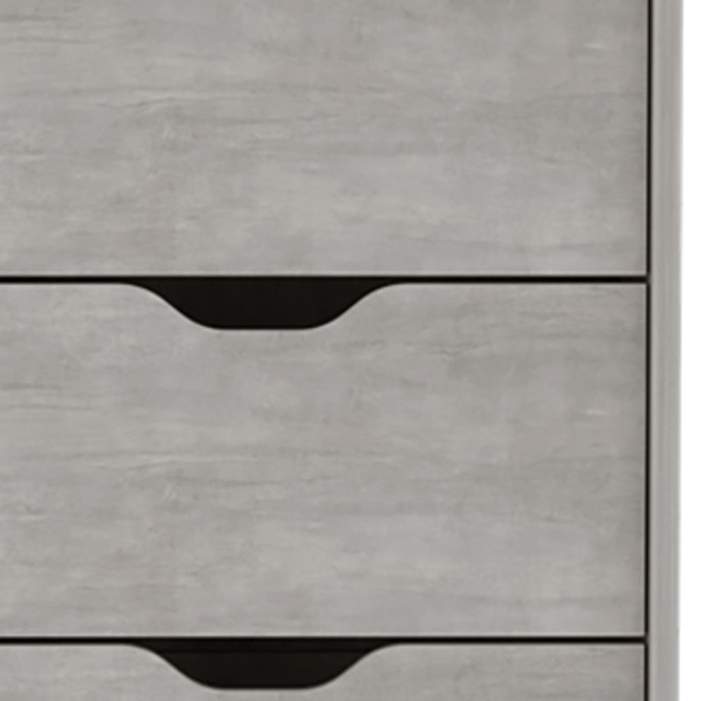 18" Gray Five Drawer Standard Chest