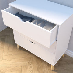 30" White Three Drawer Dresser