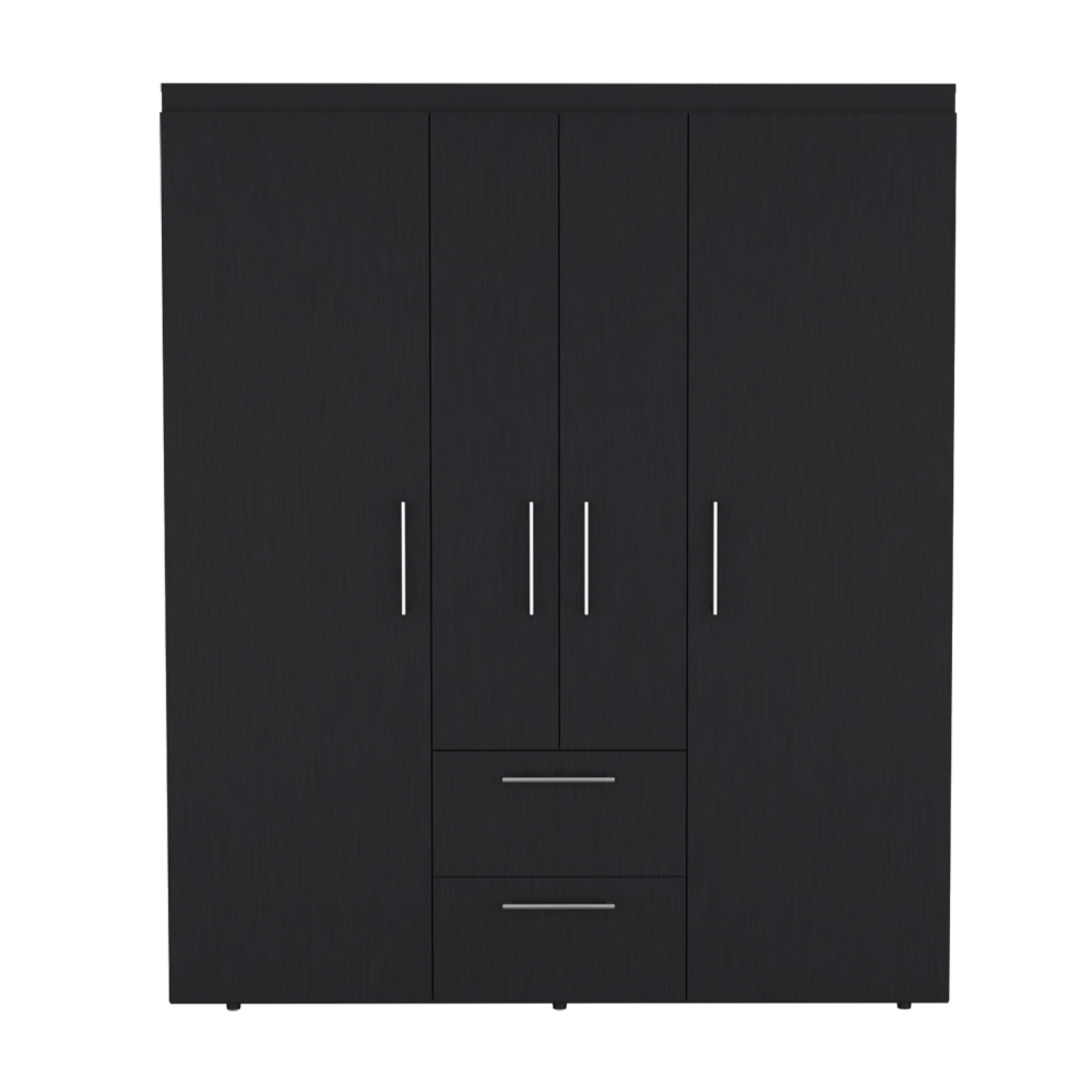 59" Black Two Drawer Combo Dresser