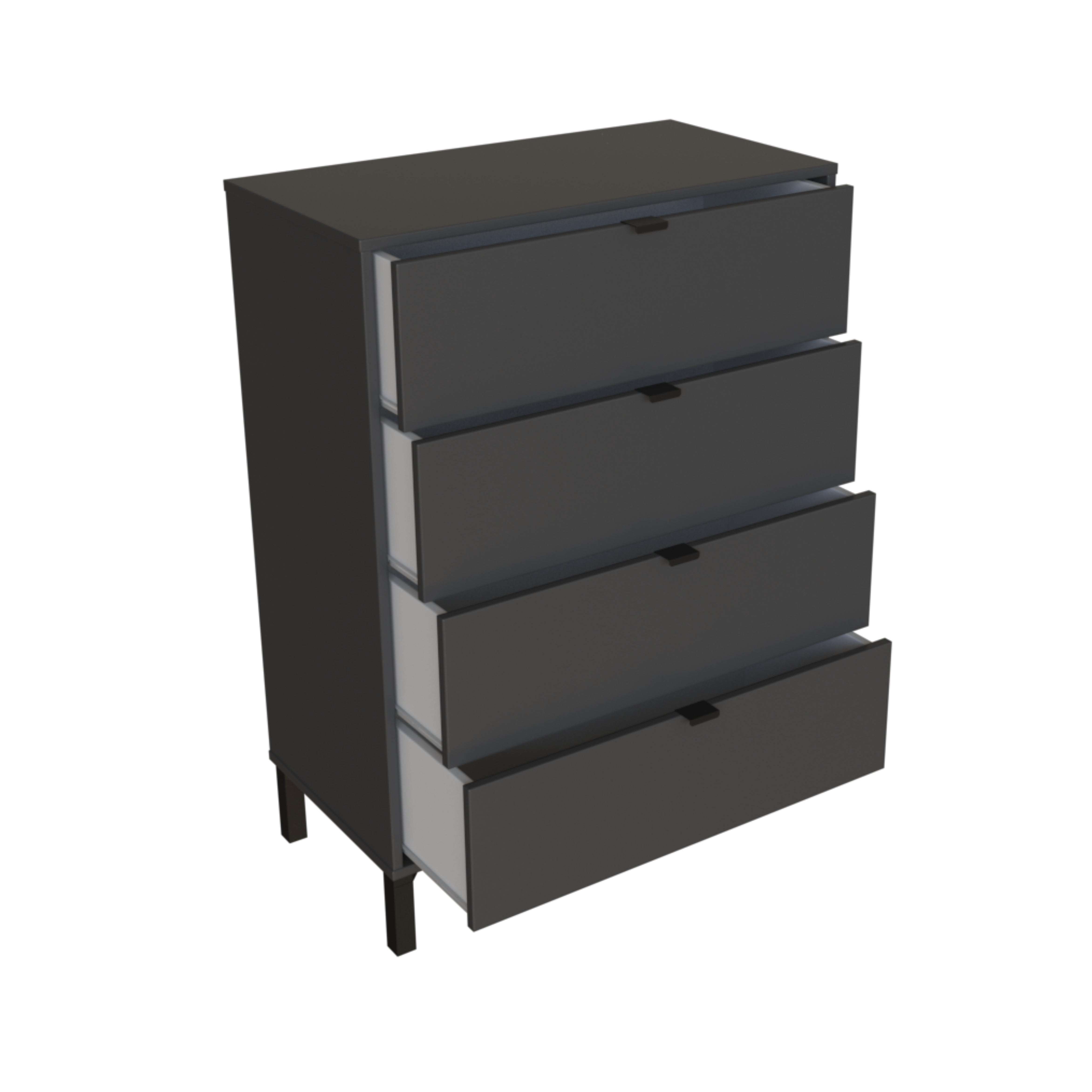 30" Gray Four Drawer Standard Chest