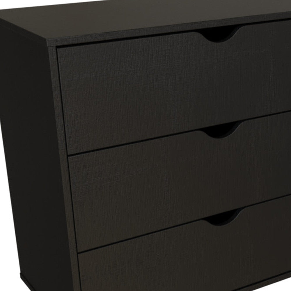 30" Black Three Drawer Dresser