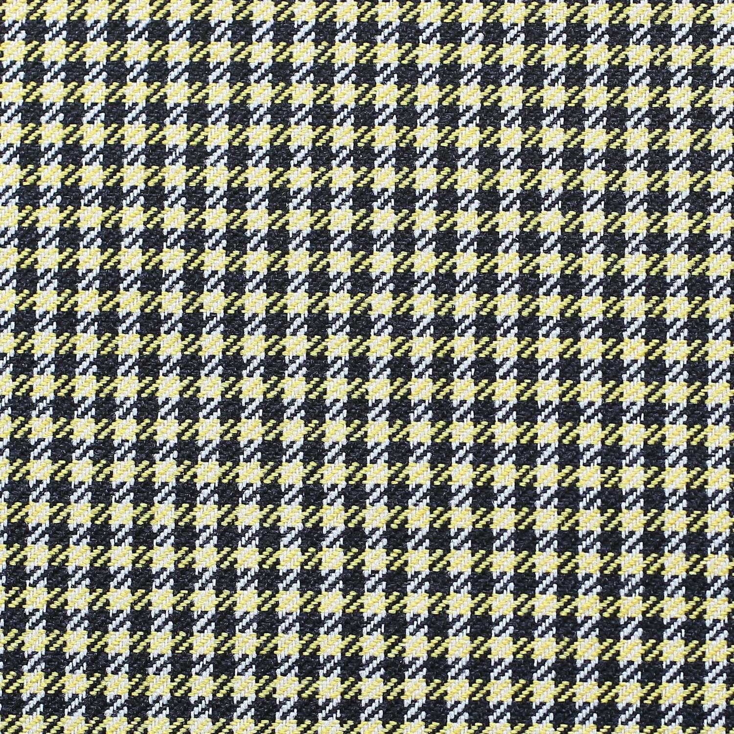 Set Of Four 20" X 12" Black And Yellow Polyester Houndstooth Zippered Pillow