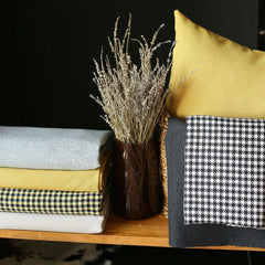 Set Of Four 18" X 18" Black And White Polyester Houndstooth Zippered Pillow