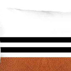 Set Of Two 20" X 12" Brown And Black Polyester Striped Zippered Pillow