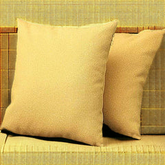 Set Of Two 18" X 18" Yellow Polyester Zippered Pillow