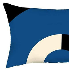 Set Of Two 20" X 12" Blue Gray White And Black Polyester Abstract Zippered Pillow