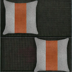 Set Of Two 18" X 18" Grey And Brown Polyester Geometric Zippered Pillow