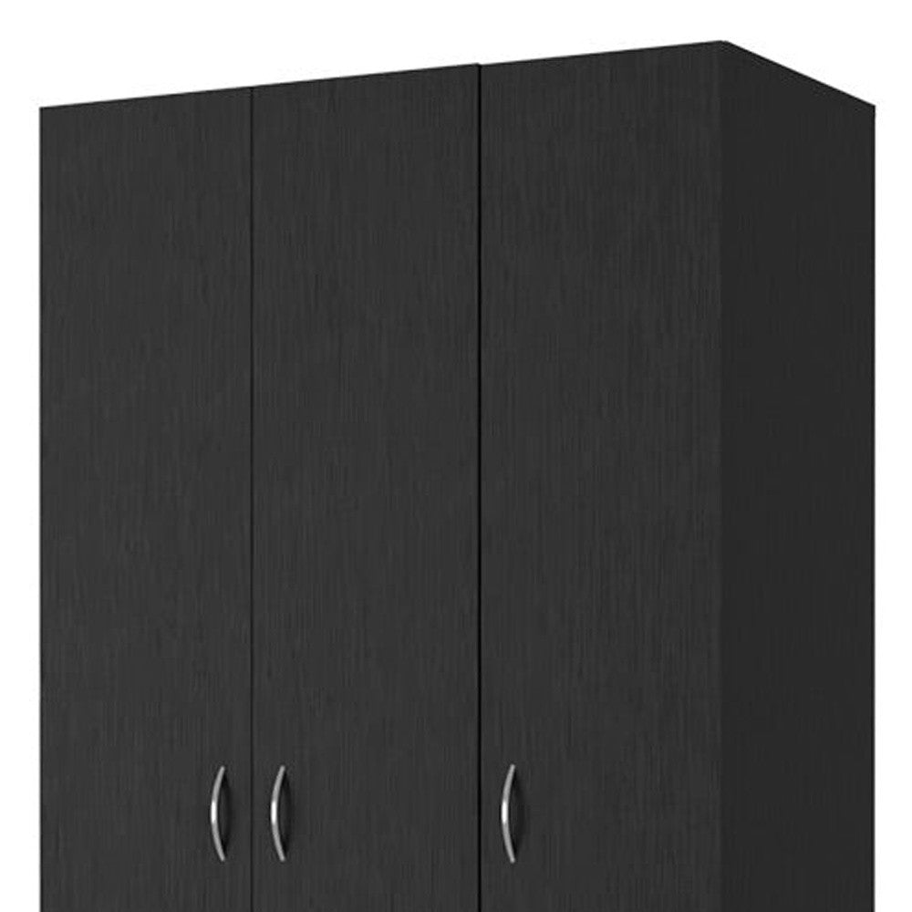 35" Black Two Drawer Combo Dresser