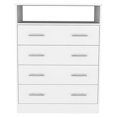 33" White Four Drawer Dresser