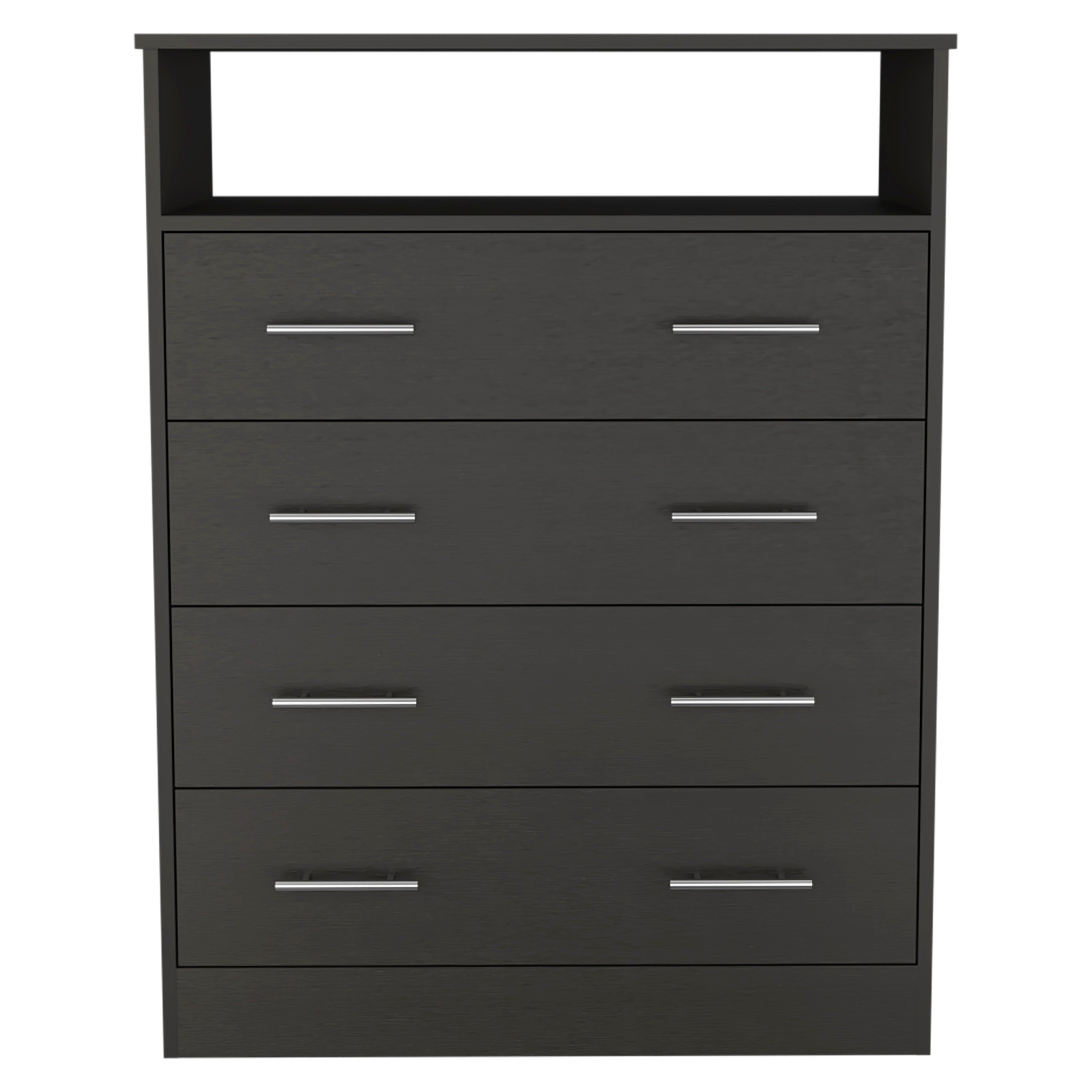 33" Black Four Drawer Dresser