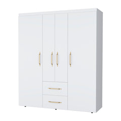 59" White Two Drawer Combo Dresser