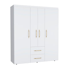 59" White Two Drawer Combo Dresser