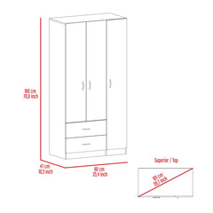 35" Dark Gray Two Drawer Combo Dresser